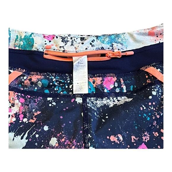 Ivivva Girls Lululemon Paint Splatter Stretchy Dance Bike Gymnastic Shorts Sz 10 - Picture 5 of 6
